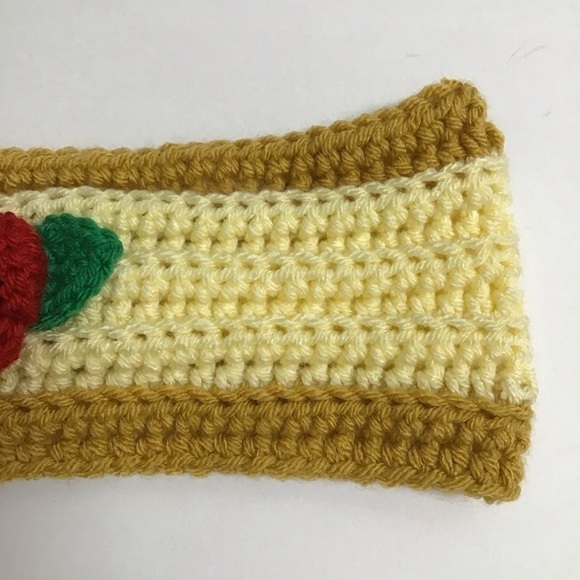 Rose Flower Knit Headband Ear Warmer Handmade Acrylic Hair Band Ski Snowboard - Picture 7 of 8